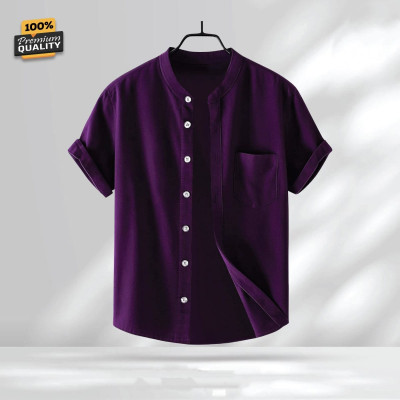 Premium Quality 100% Oxford Cotton Fabric Short Sleeve Shirt For Men's