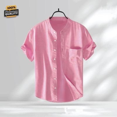 Premium Quality 100% Oxford Cotton Fabric Short Sleeve Shirt For Men's -