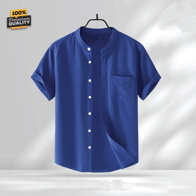 Premium Quality 100% Oxford Cotton Fabric Short Sleeve Shirt For Men's -