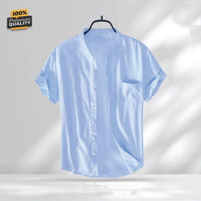Premium Quality 100% Oxford Cotton Fabric Short Sleeve Shirt For Men's -