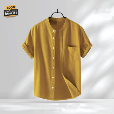 Premium Quality 100% Oxford Cotton Fabric Short Sleeve Shirt For Men's -