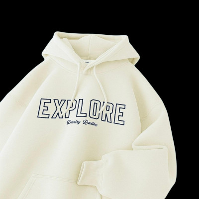 Premium Quality Hoodie For Men's - Cream Explore.