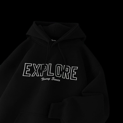Premium Quality Hoodie For Men's - Black Explore.