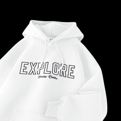 Premium Quality Hoodie For Men's - White Explore.