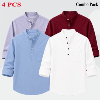 4p Combo Oxford Coton fabrics Long Sleeve Katua
