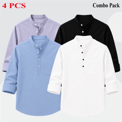 4p Combo Oxford Coton fabrics Long Sleeve Katua