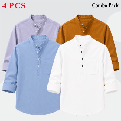 4p Combo Oxford Coton fabrics Long Sleeve Katua