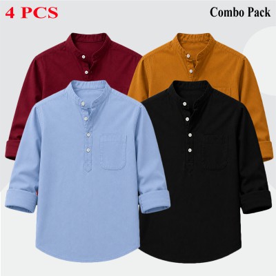 4p Combo Oxford Coton fabrics Long Sleeve Katua