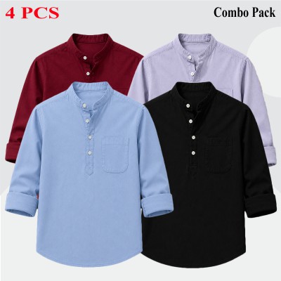 4p Combo Oxford Coton fabrics Long Sleeve Katua