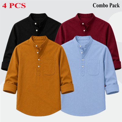4p Combo Oxford Coton fabrics Long Sleeve Katua