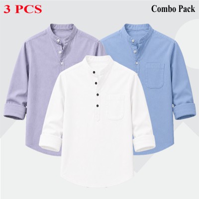 3p Combo Oxford Coton Fabrics Long Sleeve Katua