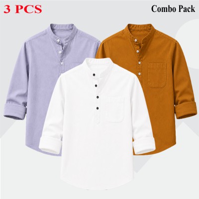 3p Combo Oxford Coton Fabrics Long Sleeve Katua