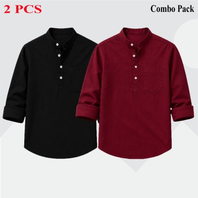 2pc Combo Oxford Coton Fabrics Long Sleeve Katua