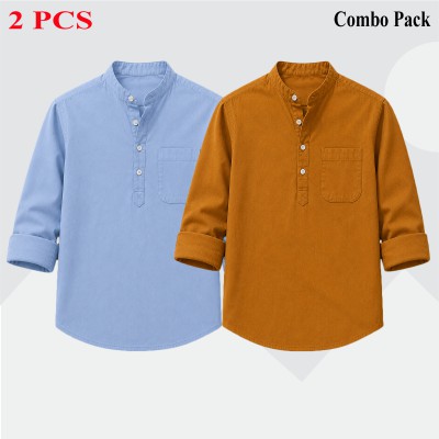 2pc Combo Oxford Coton Fabrics Long Sleeve Katua