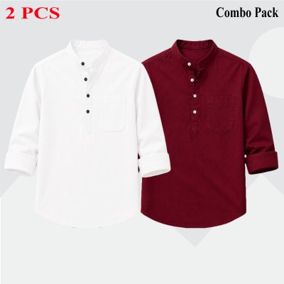 2pc Combo Oxford Coton Fabrics Long Sleeve Katua