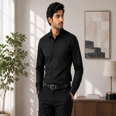 1 Pes Premium Quality Formal Shirt - BLACK.