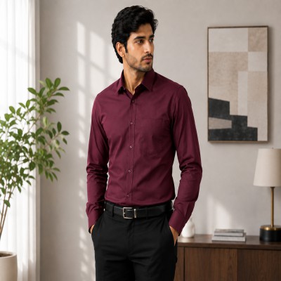 Premium Quality Formal Shirt - Maroon.